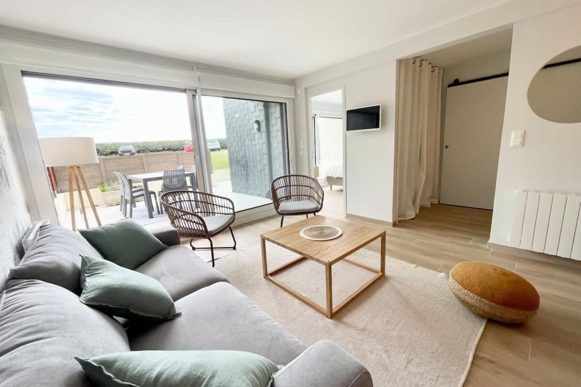 T3 Neuf Archi Cocooning Terrasse Face A La Mer Ploemeur Exterior photo